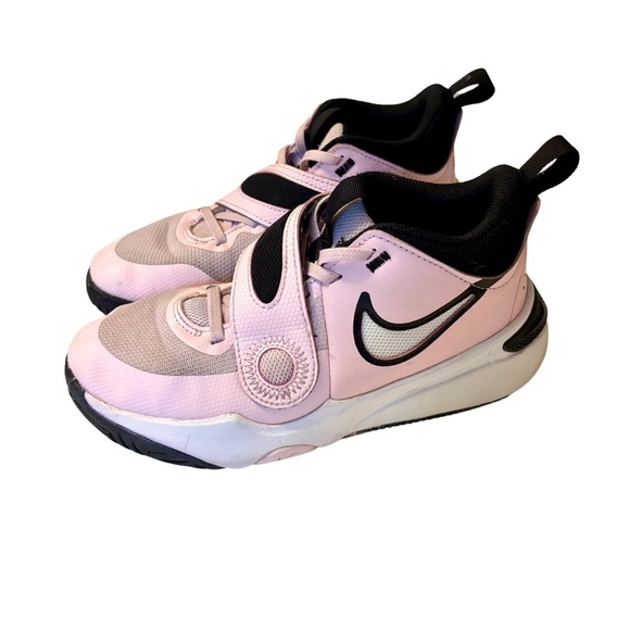 Nike Pink and Black Velcro Sneaker | Nike Kids' Grade School Team Hustle - Picture 1 of 6